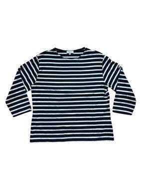 Armor Lux Deep Navy and White Striped Classic 3/4 Sleeve